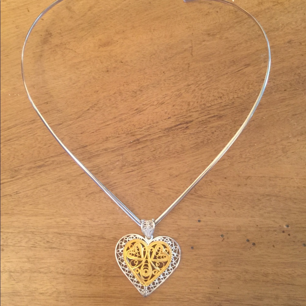 Heart Pendant on Silver Neck collar